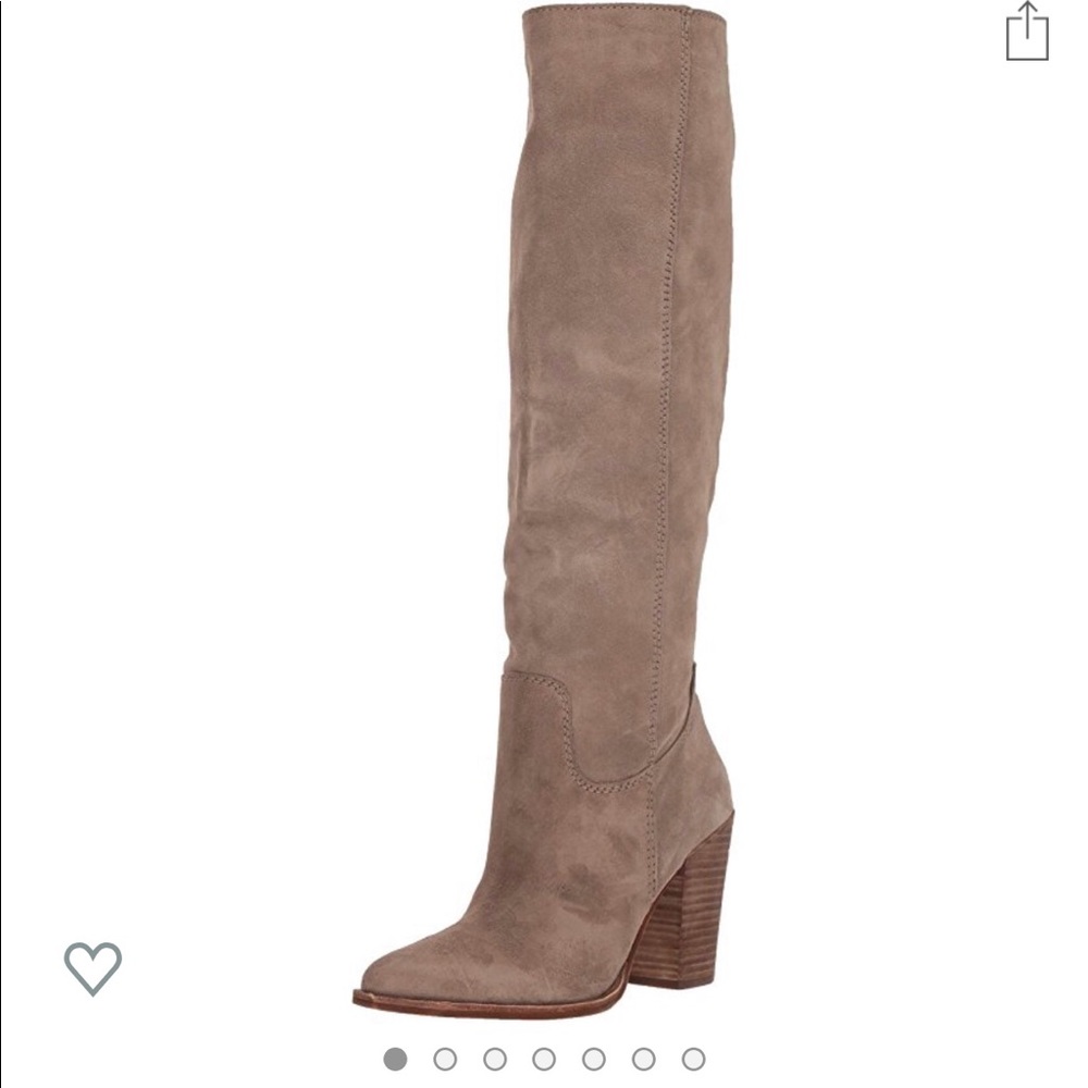 Sam Edelman OTK block heel boots size 7 brown